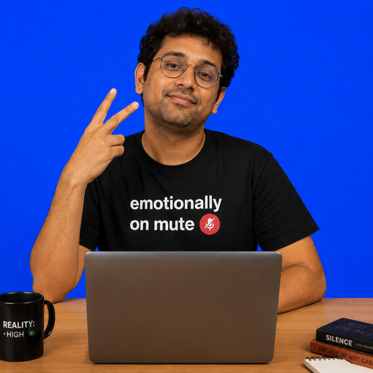 Emotionally On Mute — Bengali Statement Graphic T-Shirt | Machh Bhat